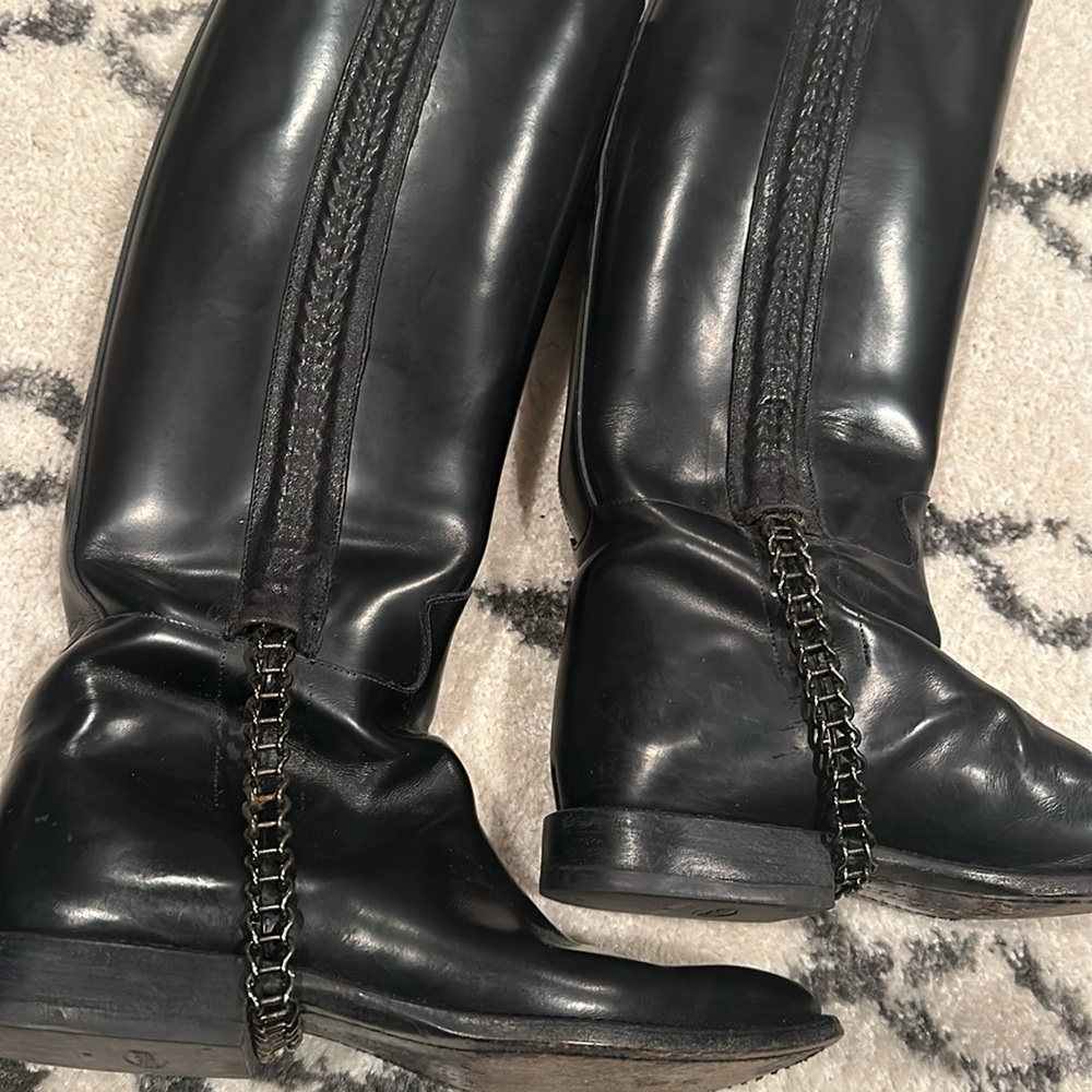 Givenchy Leather-chain link Accent Riding Boot - Picture 4 of 10